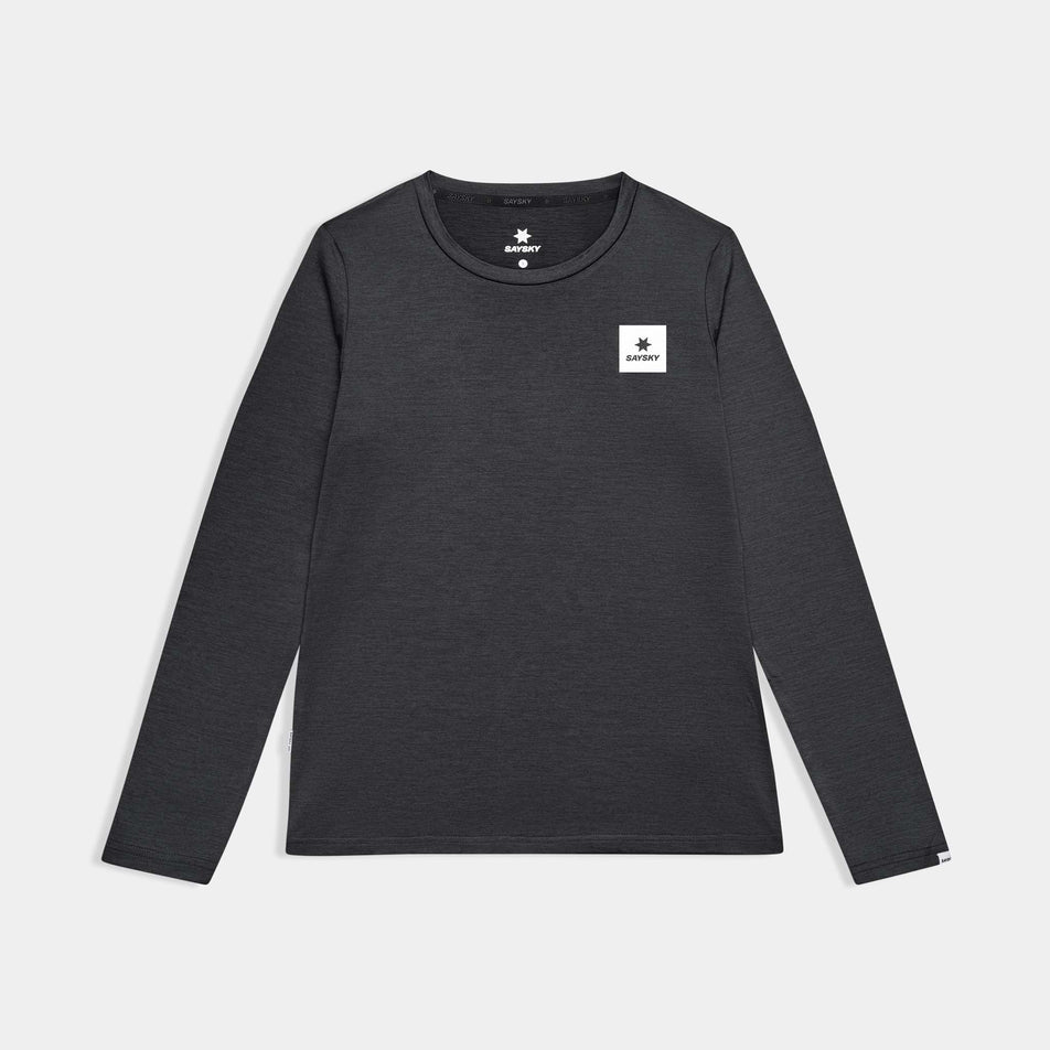 Front view of the SAYSKY Women's Clean Pace Long Sleeve in the Black colourway.
