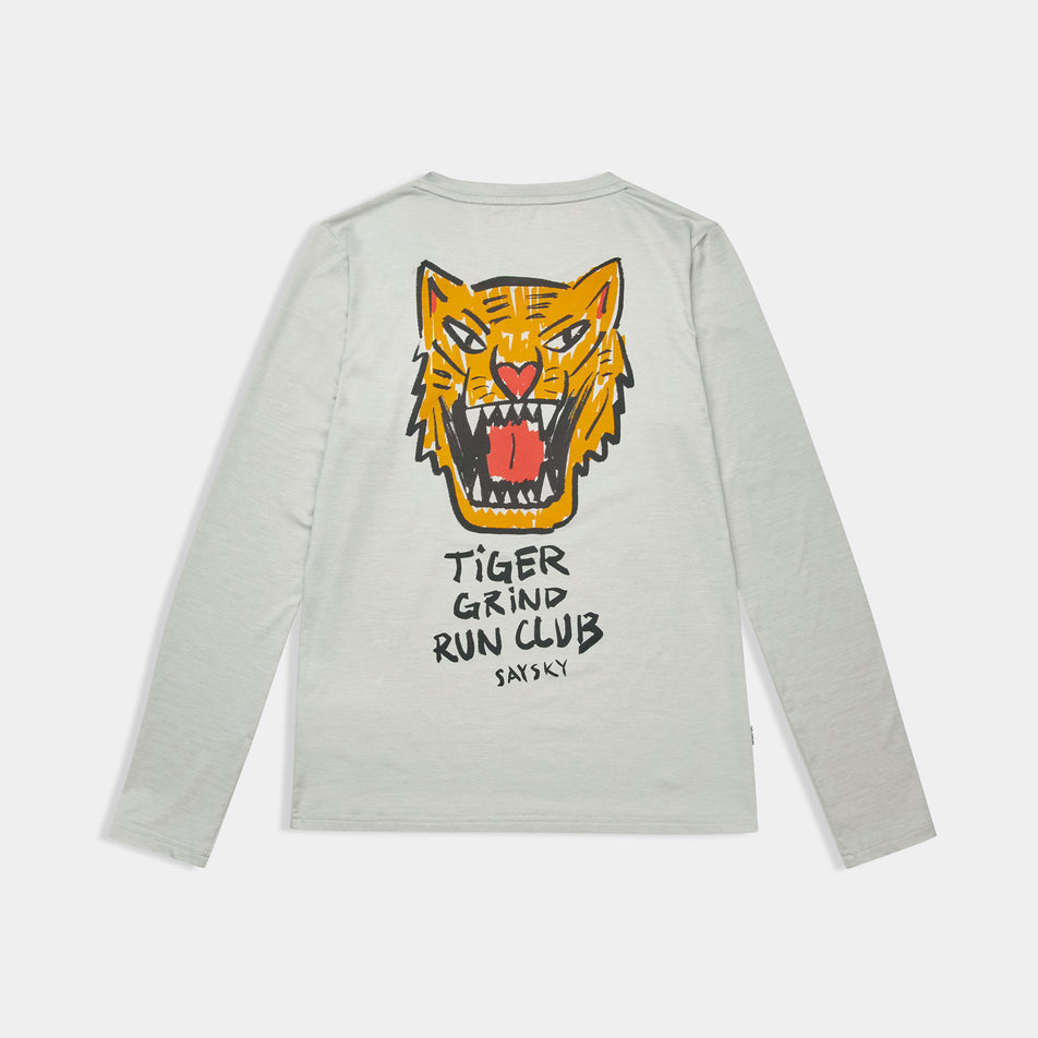 Back view of the SAYSKY Women's Tiger Pace Long Sleeve in the Grey colourway.