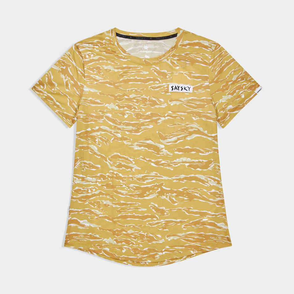 Front view of the SAYSKY Women's Tiger Combat T-Shirt in the Yellow colourway.