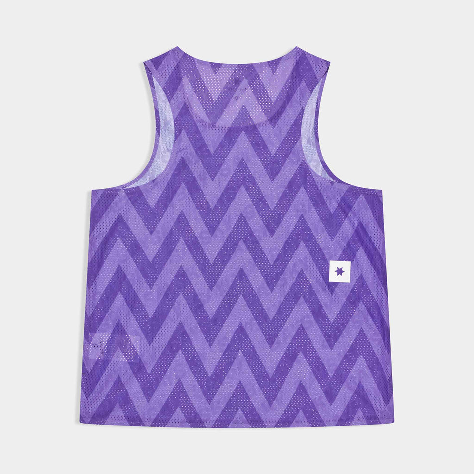 Back view of the SAYSKY Women's Zig Zag Flow Air Singlet in the Purple Zig Zag colourway.
