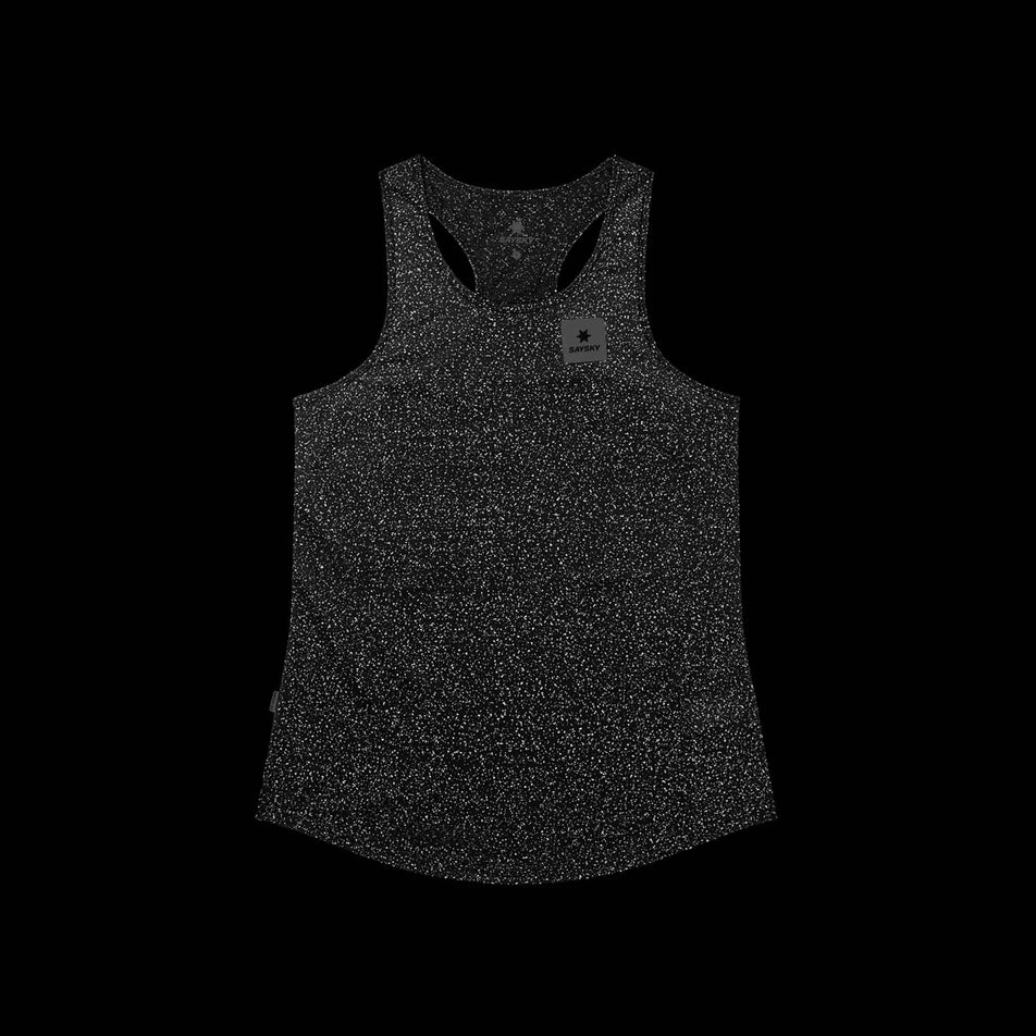The reflective graphic on the SAYSKY Women's Universe Combat Singlet in the Purple Universe colourway.