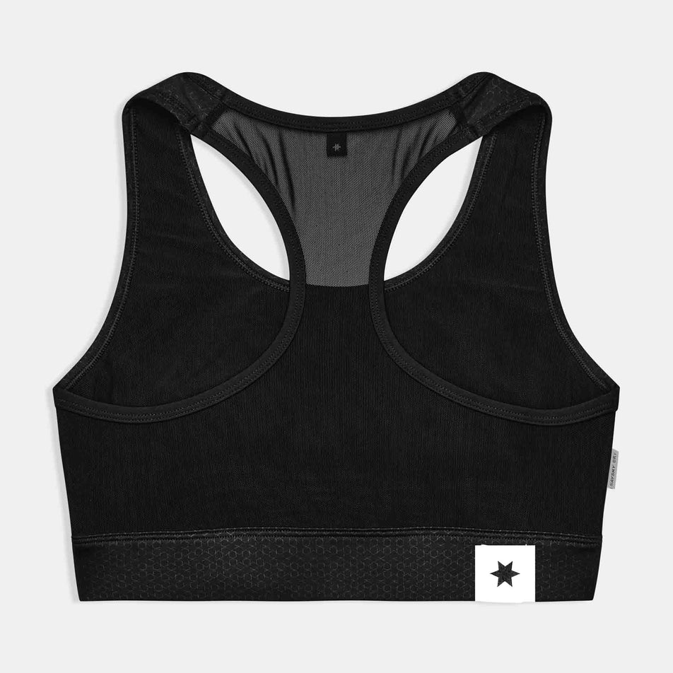 Front view of the SAYSKY Women's Clean Combat Sports Bra in the Black colourway.