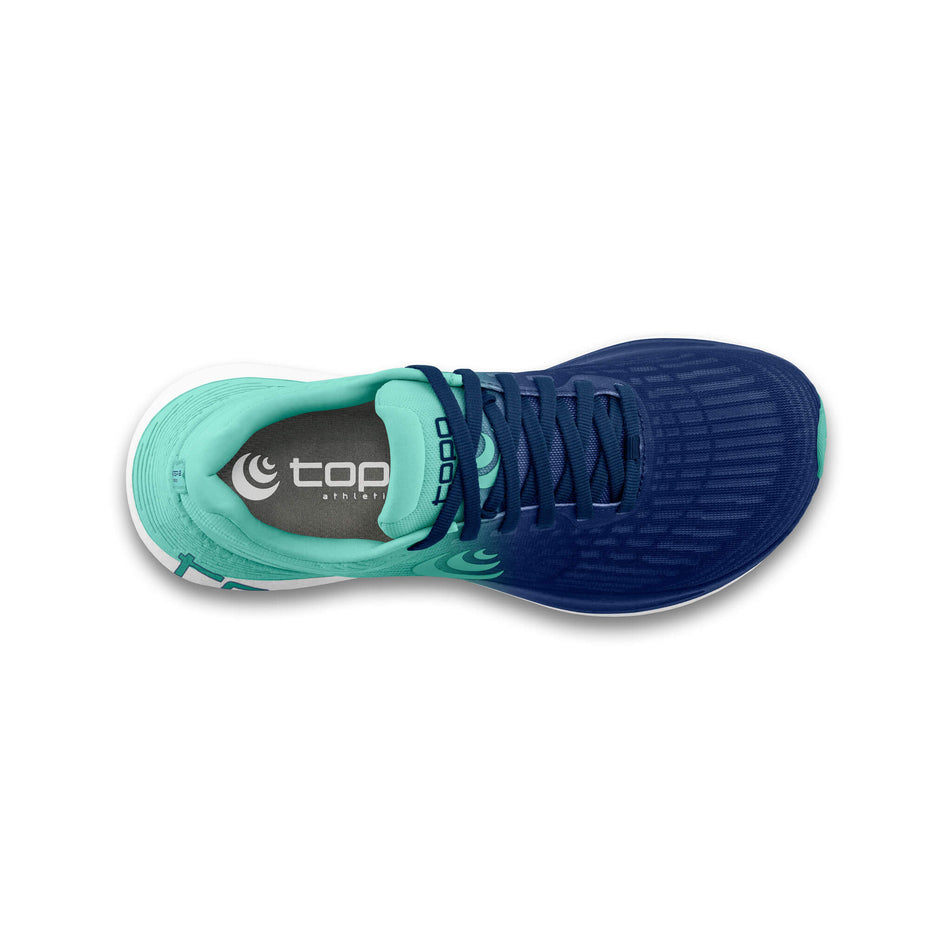 The upper of the right shoe from a pair of Topo Athletic Women's Specter 2 Running Shoes in the Blue/Blue colourway. (8489132589218)