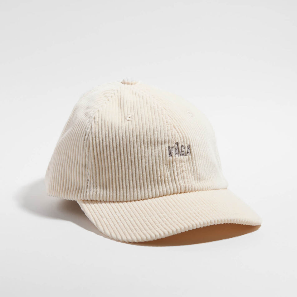 Front view of the VAGA Unisex Corduroy Cap in the Pale Lemon colourway.