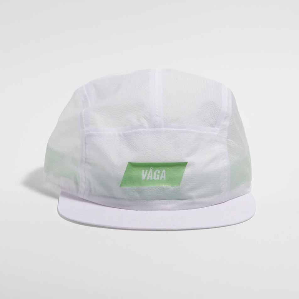 Front view of the VAGA Unisex Featherlight Cap in the White colourway.
