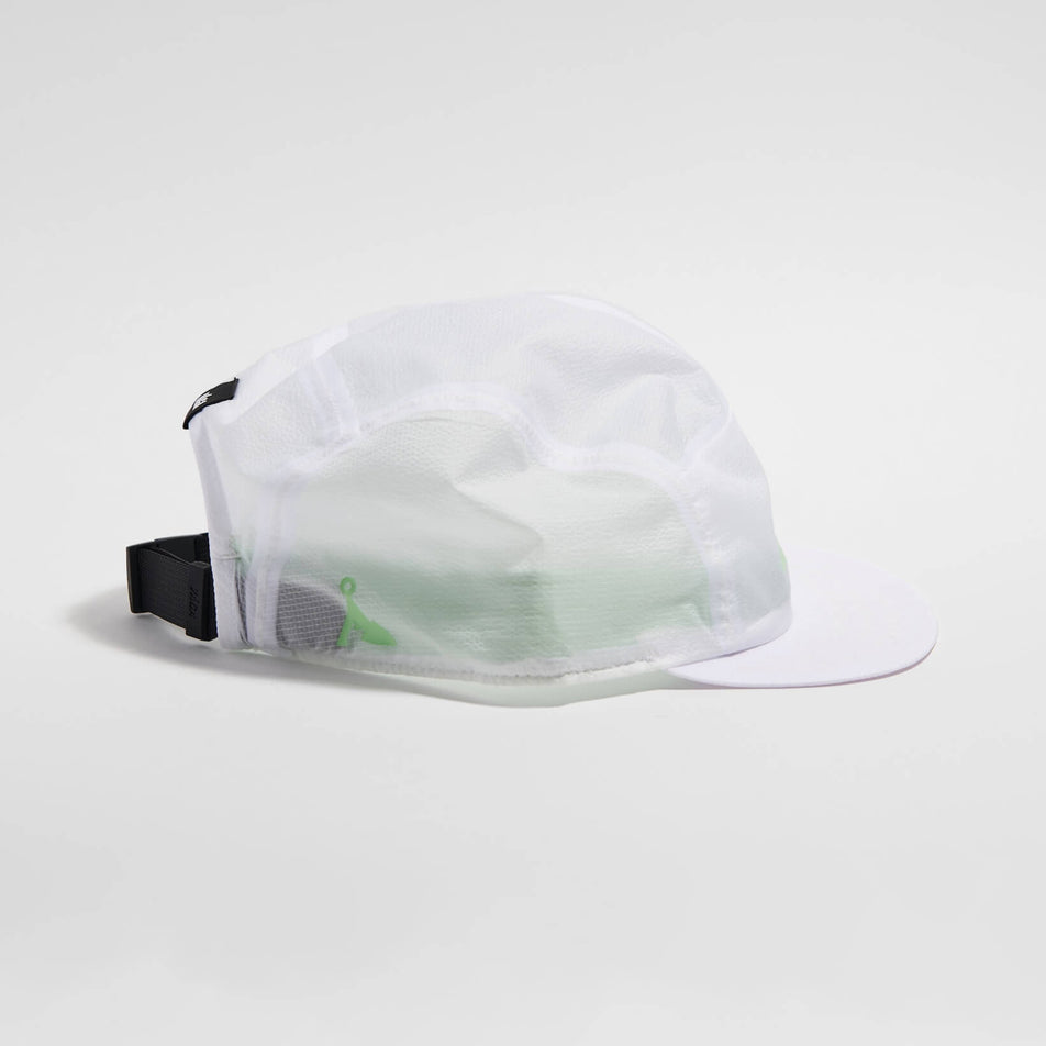 Side view of the VAGA Unisex Featherlight Cap in the White colourway.