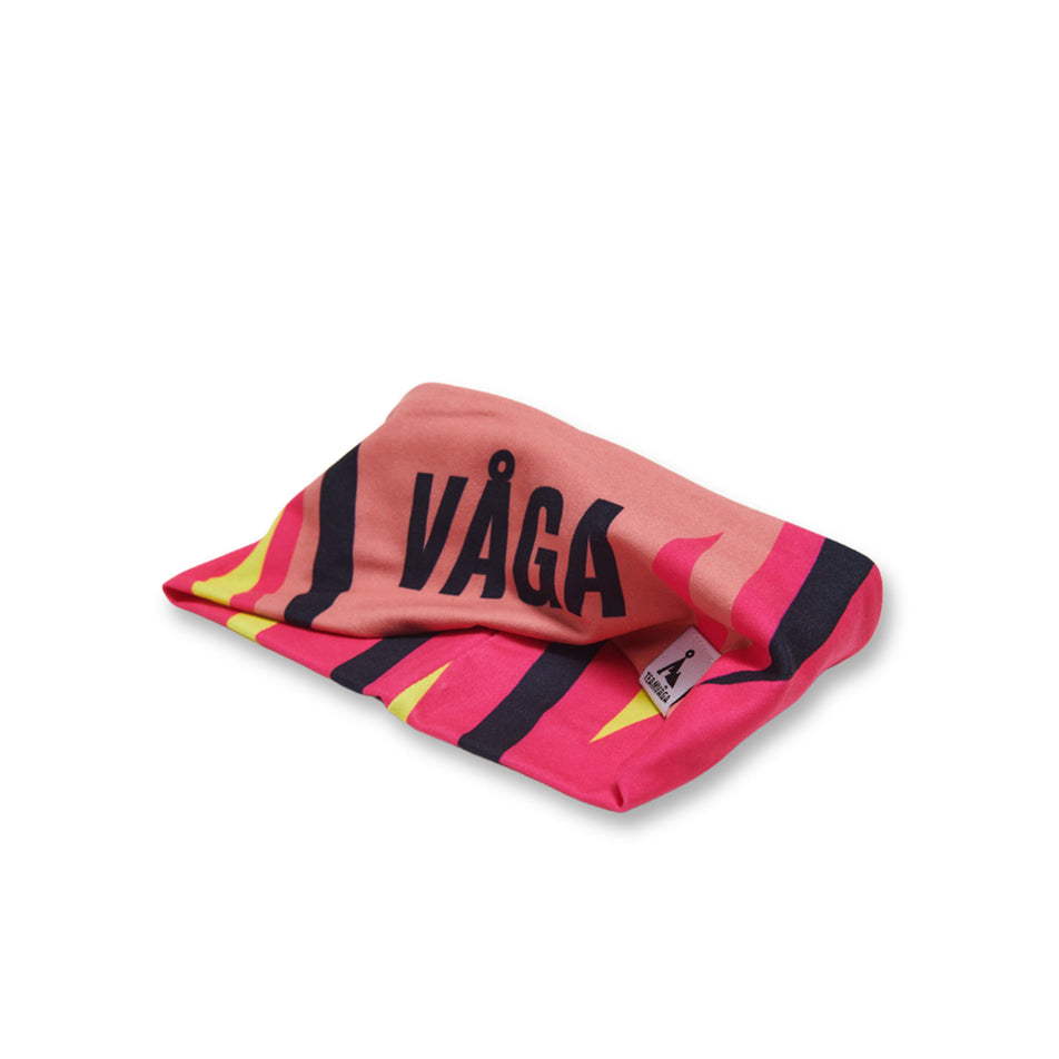 A VAGA Unisex Club Headband in the Peach/Poster Pink/Navy Blue/Neon Yellow colourway (8385443365026)
