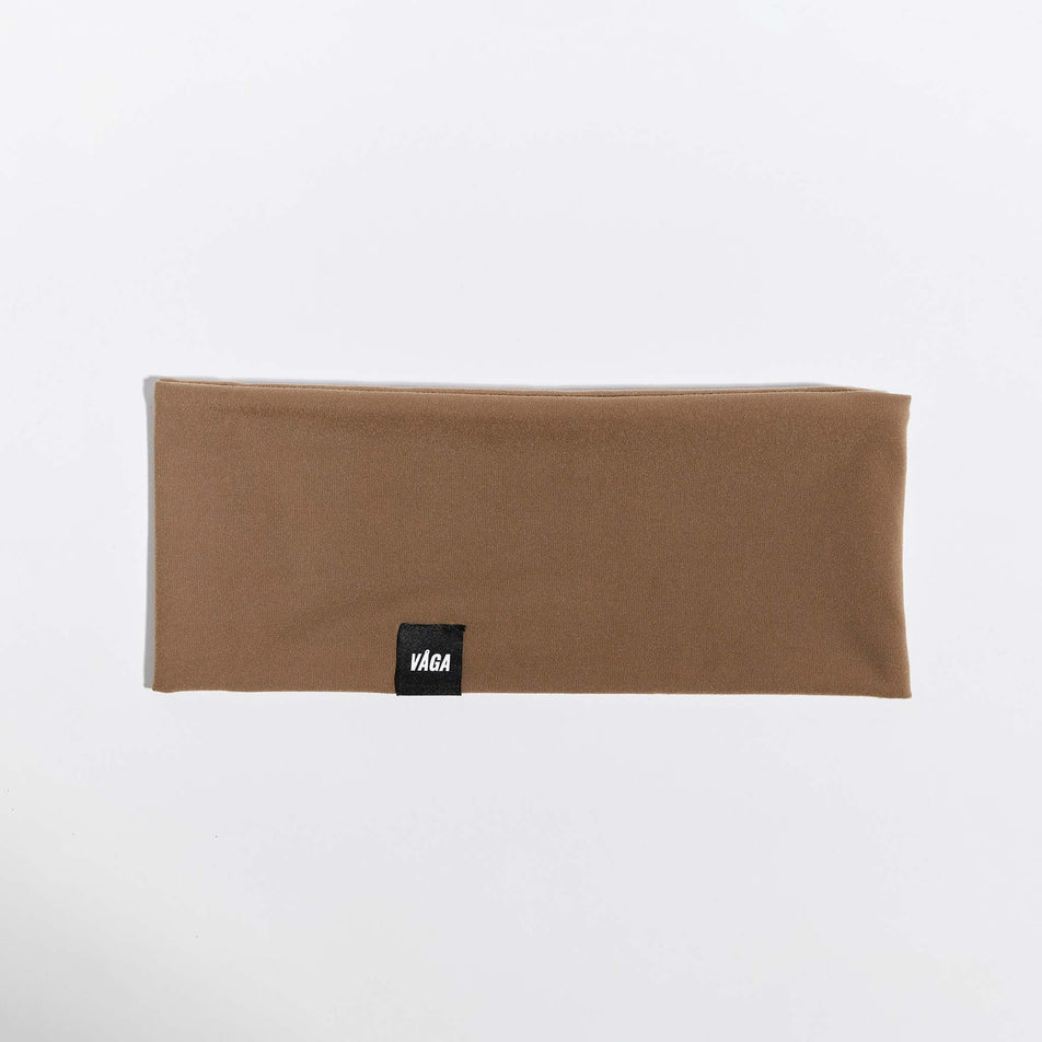 Front view of the VAGA Unisex Jersey Midweight Headband in the Dark Taupe colourway.