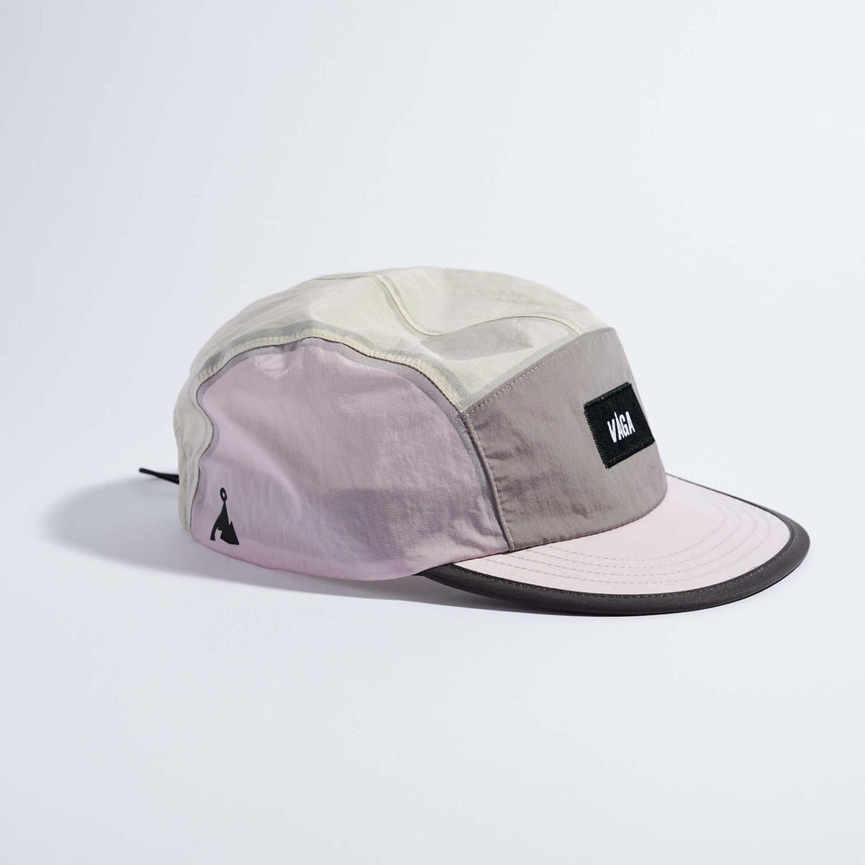 Angled view of the VAGA Unisex Pacer Cap in the Lilac/Dust Grey/Smoke Grey colourway.