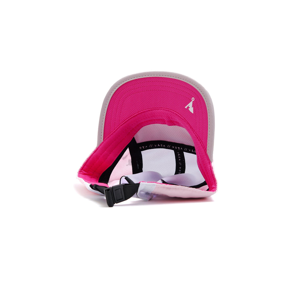 The underside of a VÅGA Unisex Club Cap in the Light Pink/Lilac/Neon Pink colourway. (8594758729890)