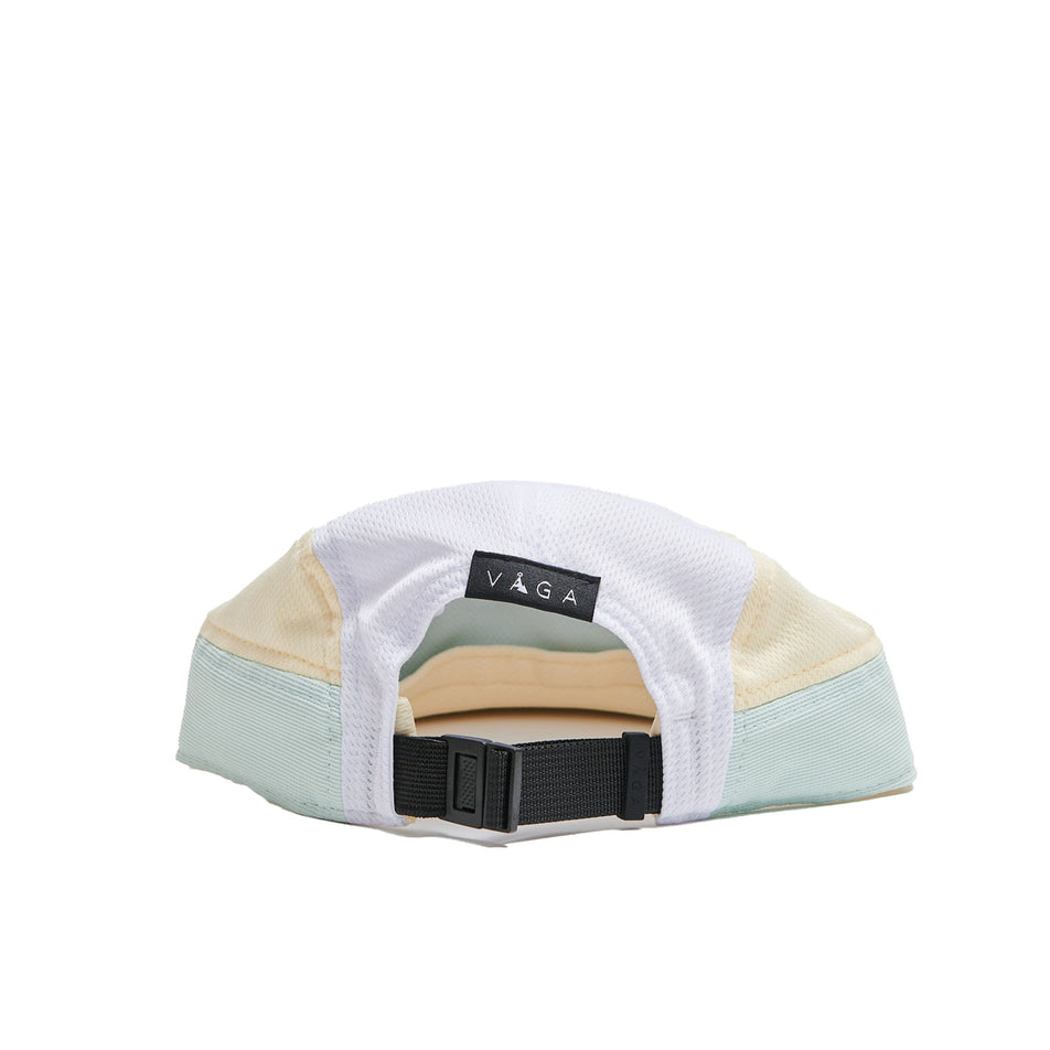 Back view of a VÅGA Unisex Club Cap in the Pastel Blue/White/Pastel Yellow/Pastel Green colourway (8684628607138)