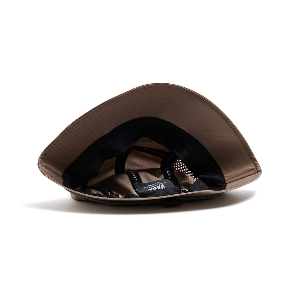 The underside of a VÅGA Unisex Feather Bucket Hat in the Sand/Black colourway. (8595635306658)