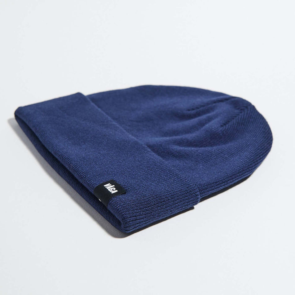 The VAGA Unisex Fine Rib Beanie in the Navy Blue colourway. (8751581954210)