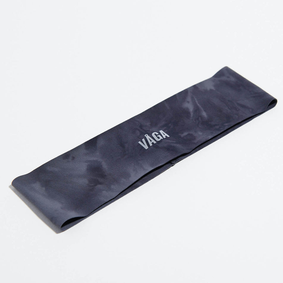 The VAGA Unisex Tie Dye Lightweight Headband in the Black/Charcoal colourway. (8751599190178)
