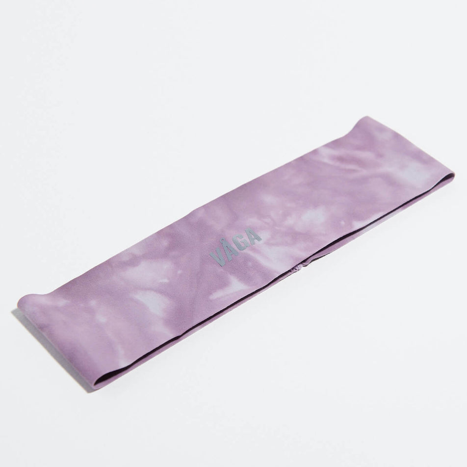 The VAGA Unisex Tie Dye Lightweight Headband in the Purple/Pink/Off White colourway. (8751602008226)