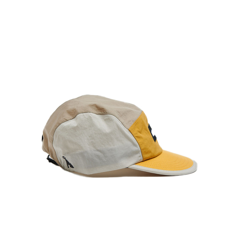 Right-hand side of a VAGA Unisex Pacer Cap in the Burnt Yellow/Taupe colourway. (8596344864930)