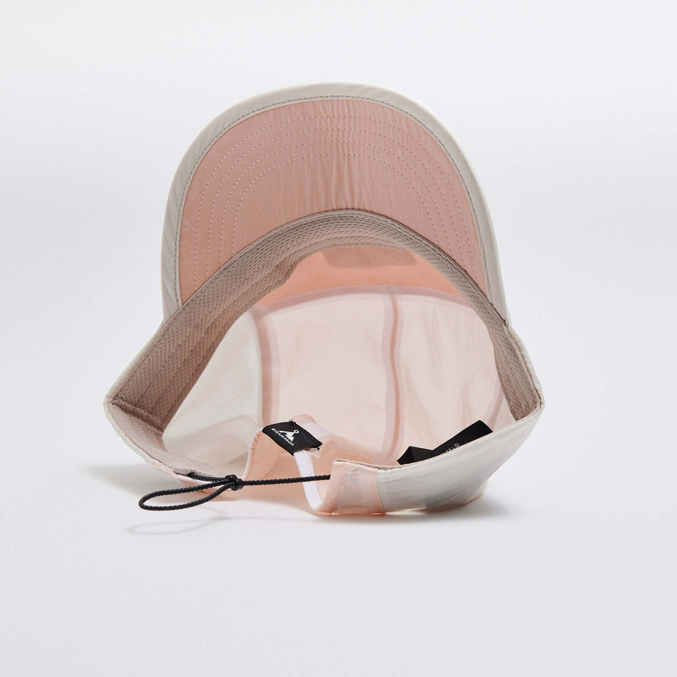 The underside of a VÅGA Unisex Pacer Cap in the Dust Grey/Pink colourway. (8596345487522)