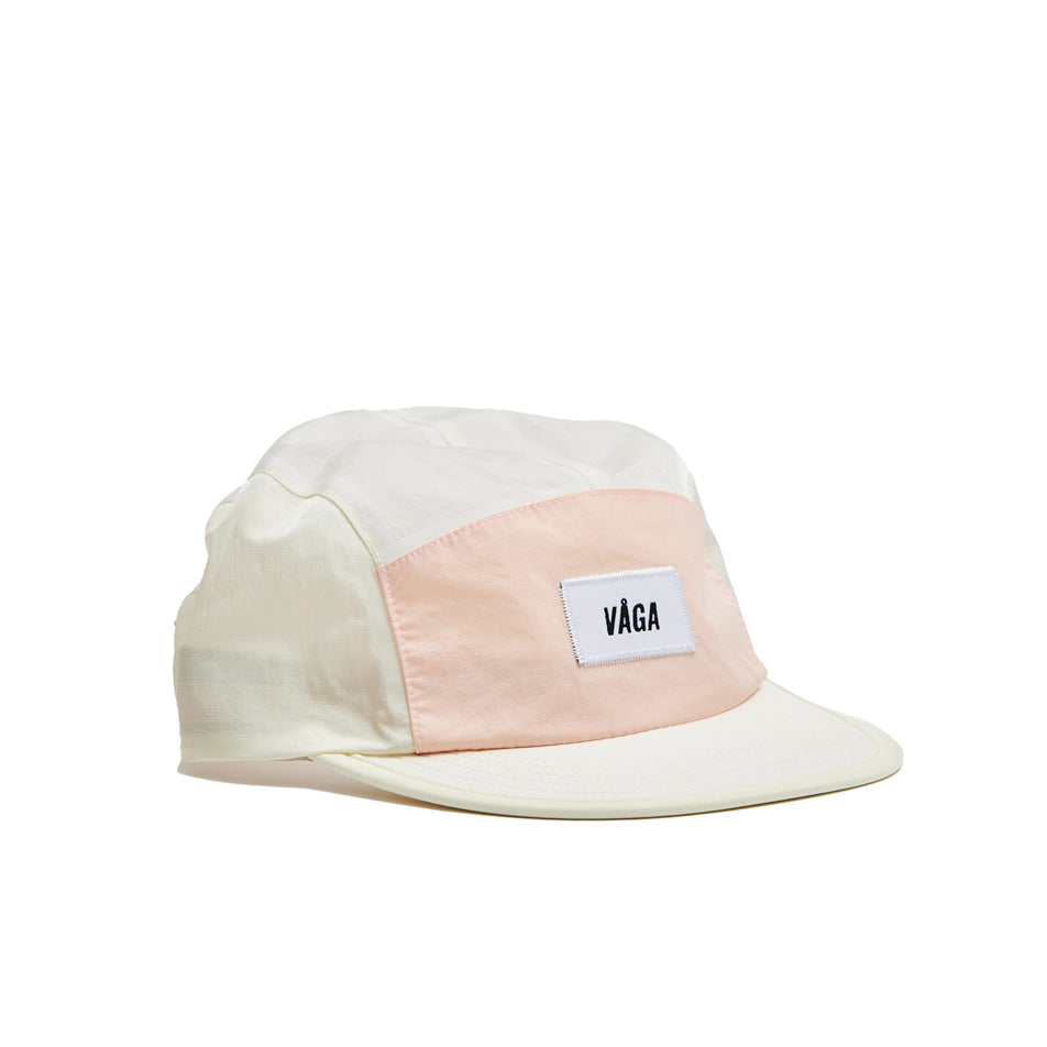 Front view of a VÅGA Unisex Pacer Cap 2.0 in the Mist/Pale Pink colourway (8684934463650)