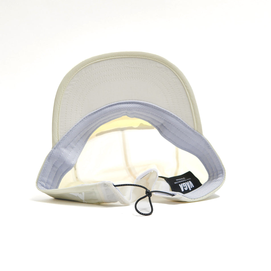 The underside of a VÅGA Unisex Pacer Cap 2.0 in the Mist/Sorbet Yellow colourway (8684935938210)
