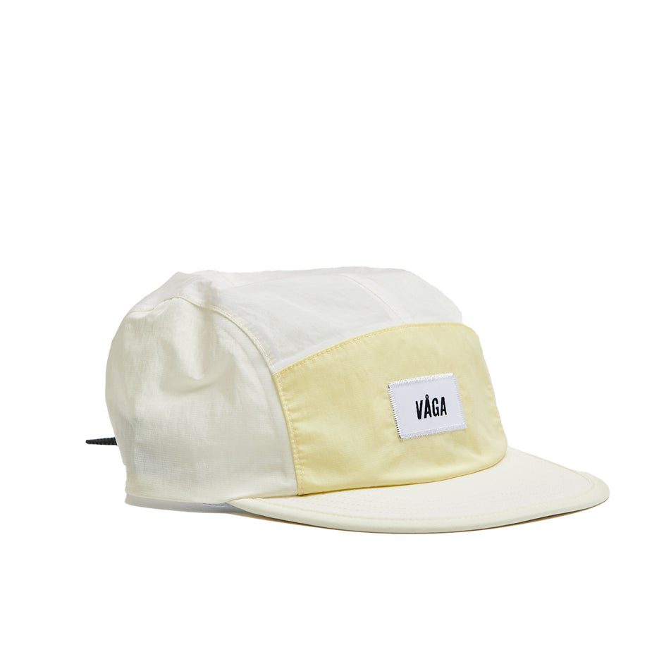 Front view of a VÅGA Unisex Pacer Cap 2.0 in the Mist/Sorbet Yellow colourway (8684935938210)
