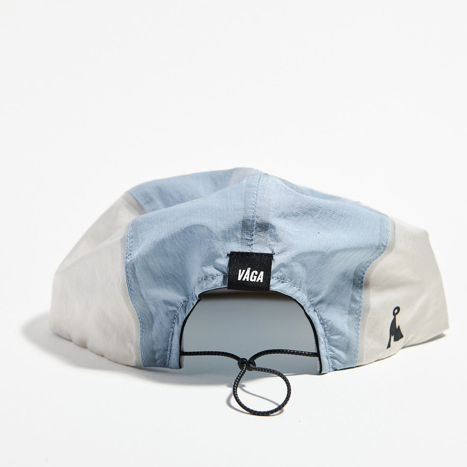 Back view of the VAGA Unisex Pacer Cap in the Postal Blue/Dust Grey/Navy Blue colourway. (8751103049890)