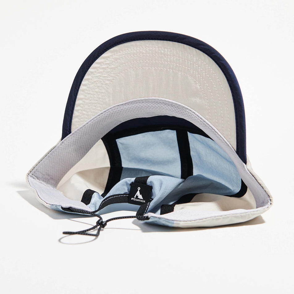 Inside view of the VAGA Unisex Pacer Cap in the Postal Blue/Dust Grey/Navy Blue colourway. (8751103049890)