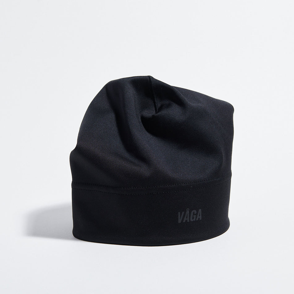 Front view of the VAGA Unisex Performance Skull Cap in the Black colourway. (8751588081826)