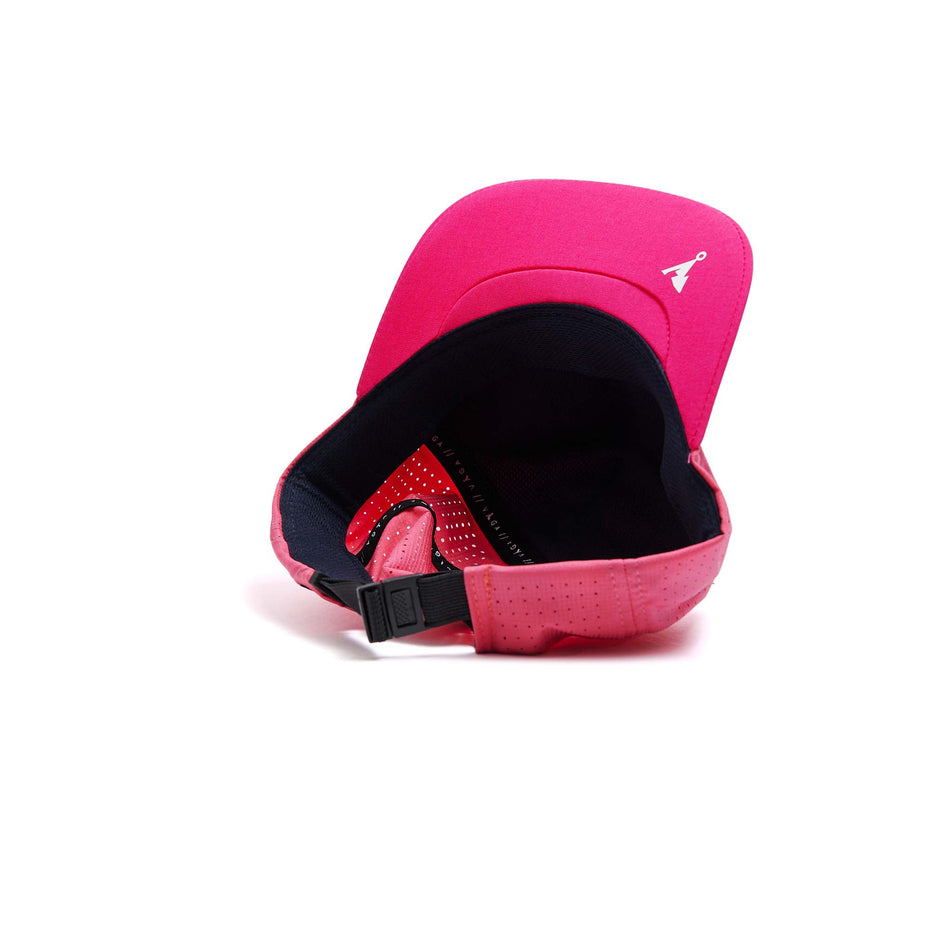 The underside of a VÅGA Unisex Trucker Cap in the Neon Pink/Navy Blue colourway. (8596201898146)