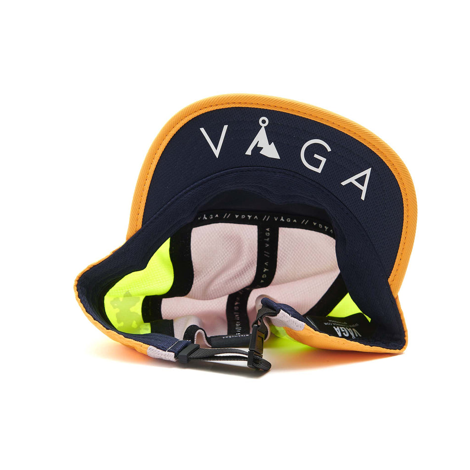 Underside of a VAGA Unisex Club Cap in the Lilac/Neon Yellow/Yellow/Navy Blue colourway. (8551947534498)