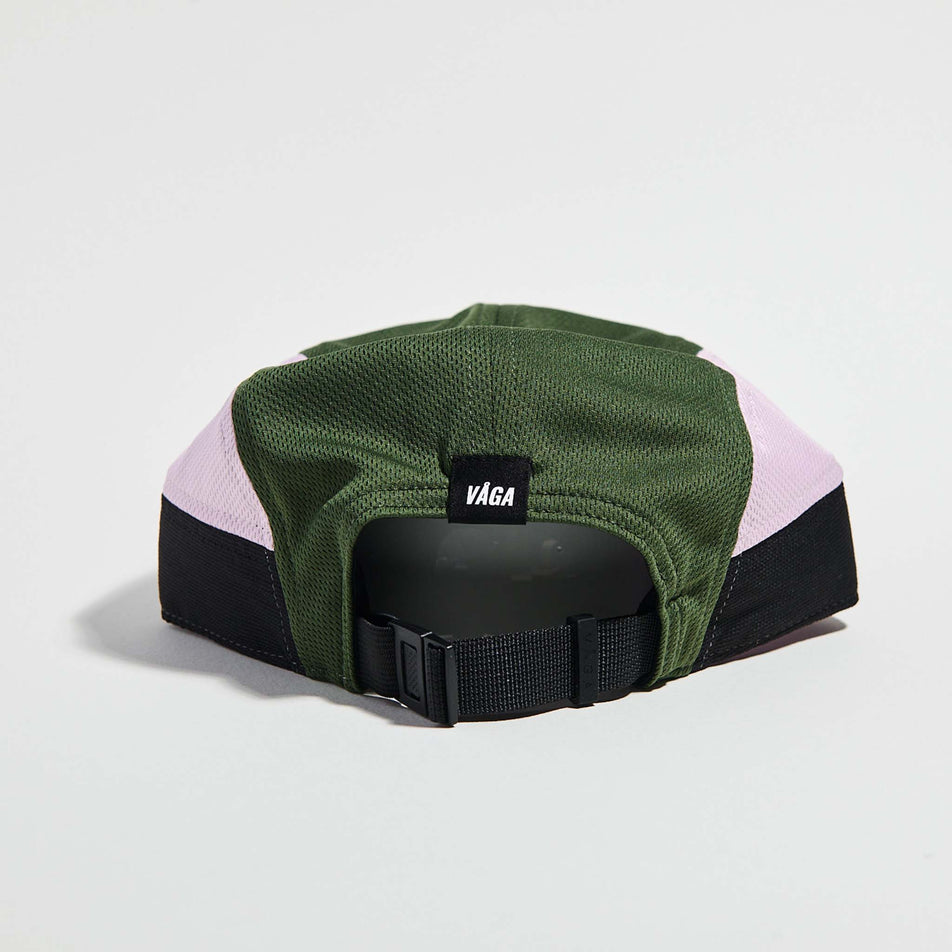 Back view of the VAGA Club Cap in the Utility Green/Black/Light Pink colourway. (8751082668194)