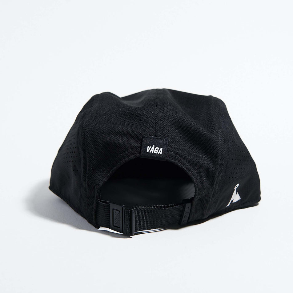Back view of the VAGA Feather Racing Cap in the Storm Black colourway. (8751085289634)