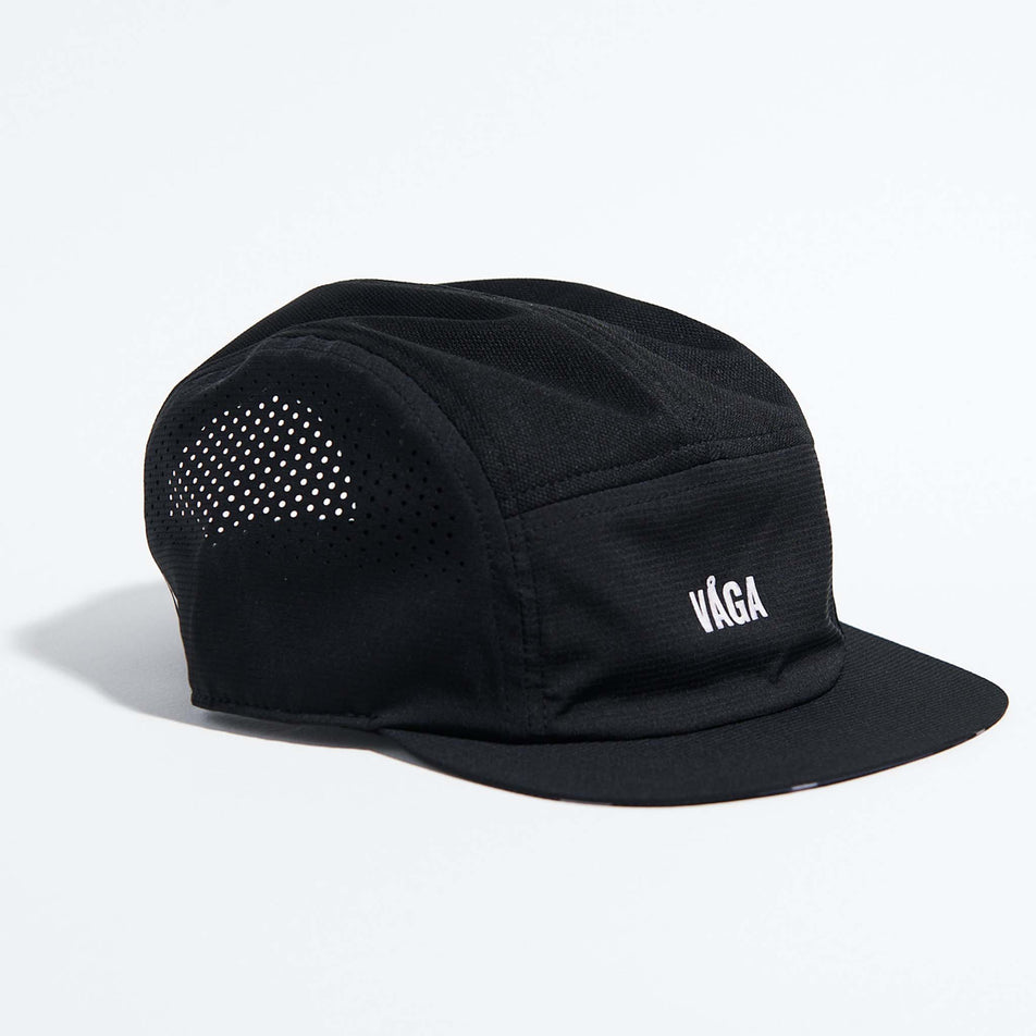 The VAGA Feather Racing Cap in the Storm Black colourway. (8751085289634)