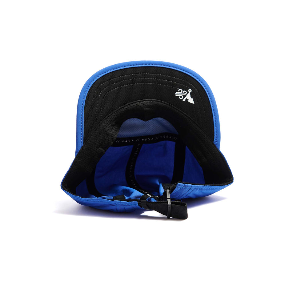 The underside of a VÅGA Unisex Fell Cap in the Royal Blue/Black colourway. (8486920552610)