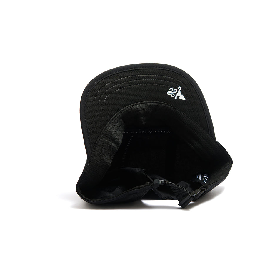 The underside of a VÅGA Unisex Fell Cap in the Storm Black colourway. (8486925140130)