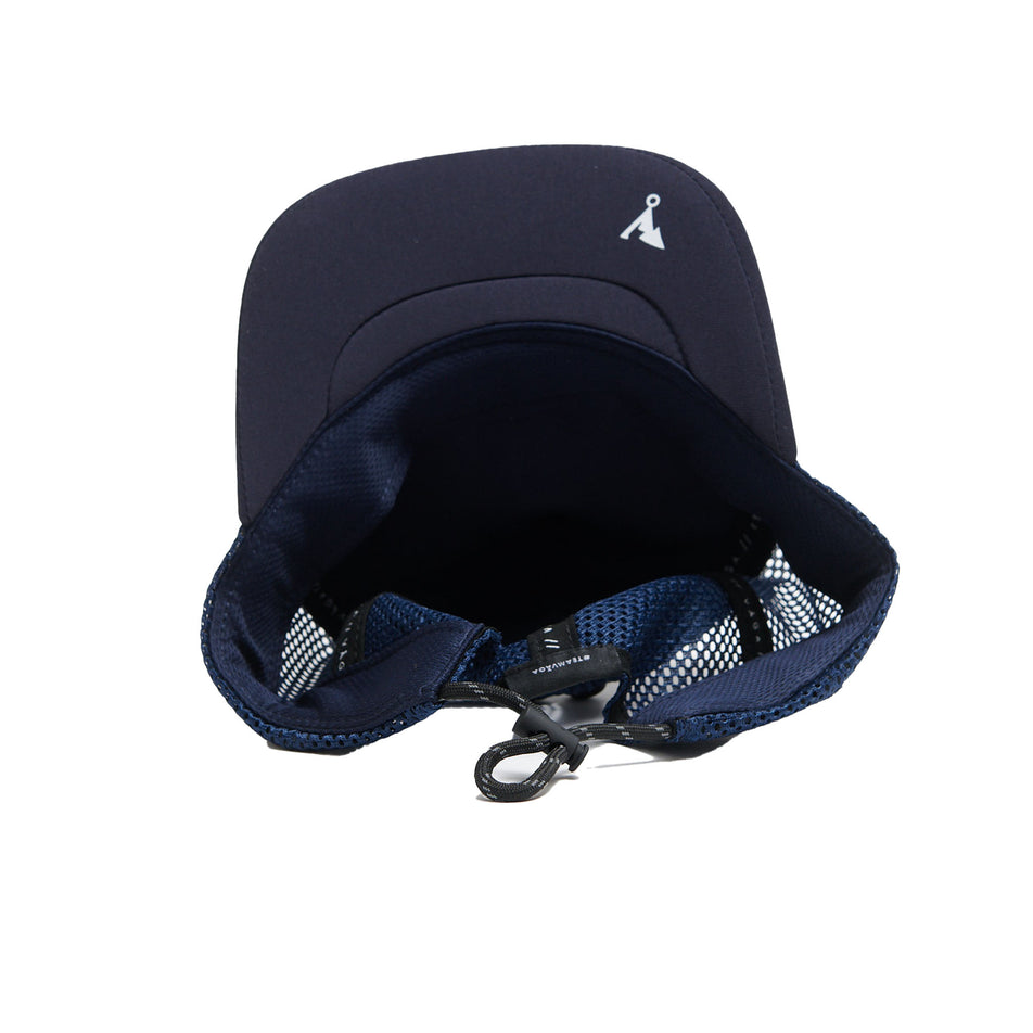 The underside of a VÅGA Unisex Open Mesh Trucker Hat in the Navy Blue colourway (8684637847714)