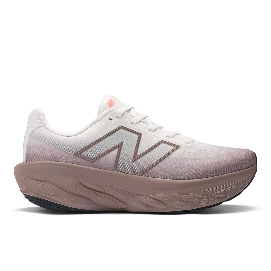 Lateral view of the right shoe from a pair of New Balance Women's Fresh Foam X 1080 V14 Running Shoes in the Earth Shadow colourway. (8677167890594)