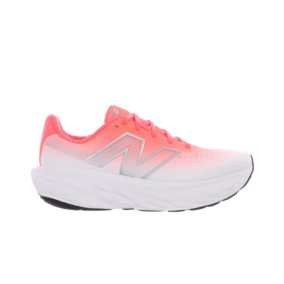 Lateral side of the right shoe from a pair of New Balance Women's Fresh Foam X 1080 V14 Running Shoes in the Urgent Red colourway (8677170249890)