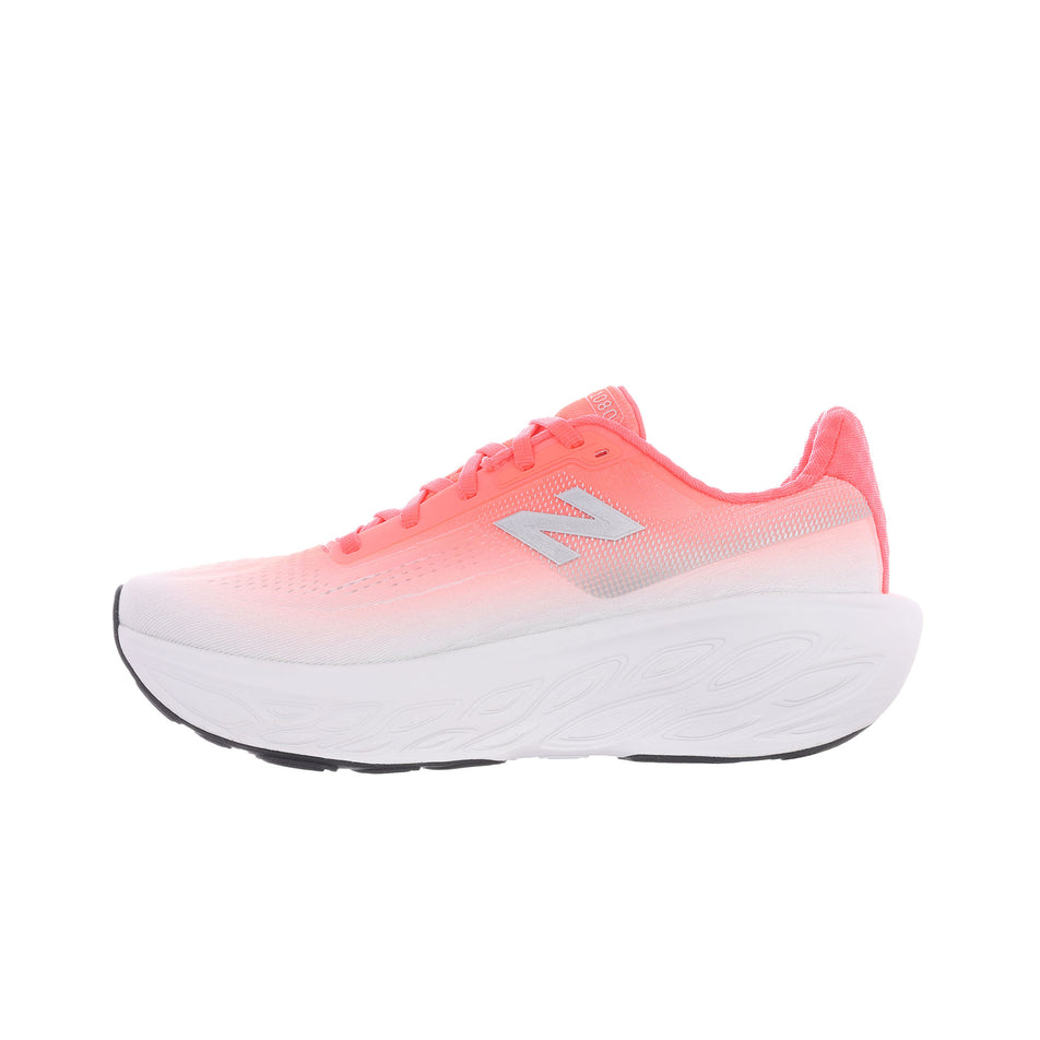 Medial side of the right shoe from a pair of New Balance Women's Fresh Foam X 1080 V14 Running Shoes in the Urgent Red colourway (8677170249890)