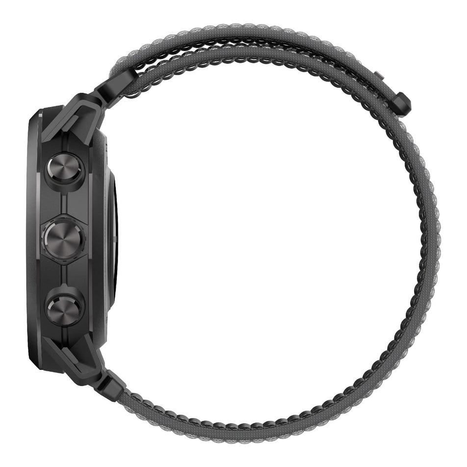 Side view of a COROS APEX 2 GPS Outdoor Watch in the black colourway. (7926846881954)