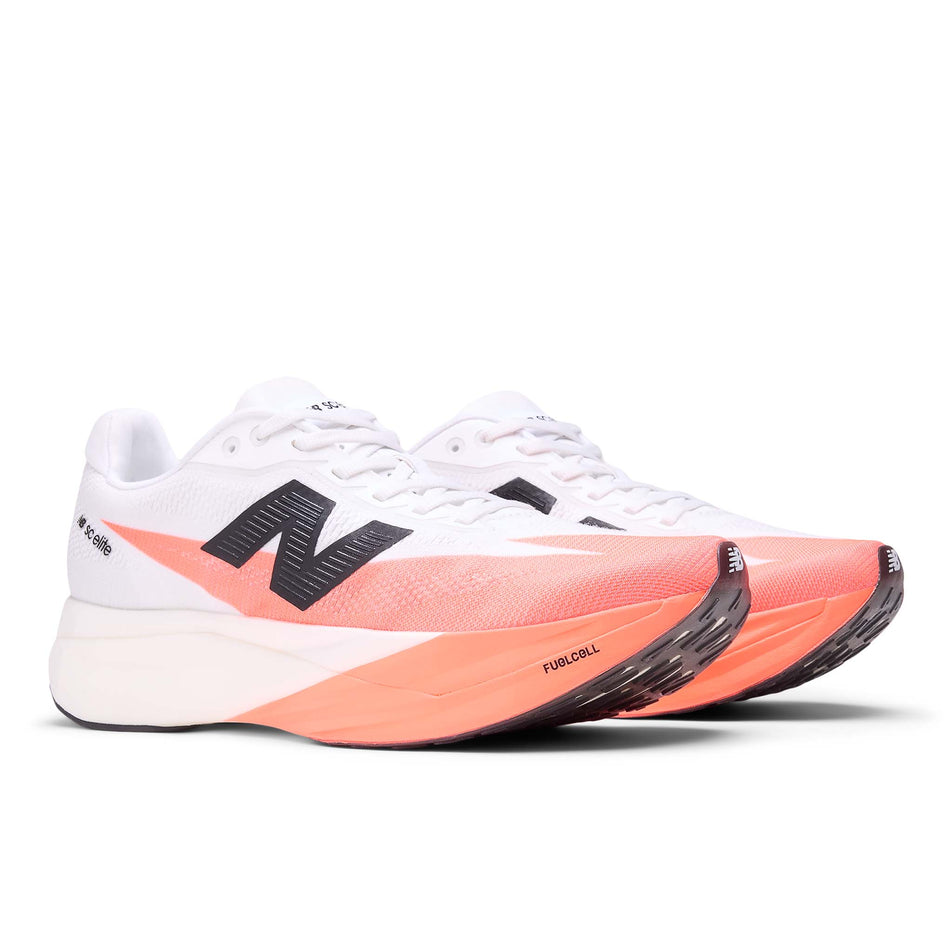 A pair of New Balance Women's FuelCell SuperComp Elite V5 Running Shoes in the Urgent Red colourway. (8722037670050)