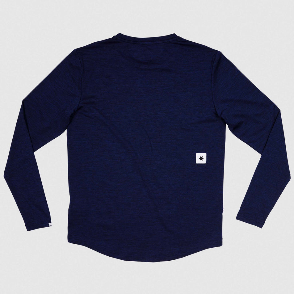 Back view of the SAYSKY Men's Clean Pace Long Sleeve in the Blue colourway. (8731613823138)