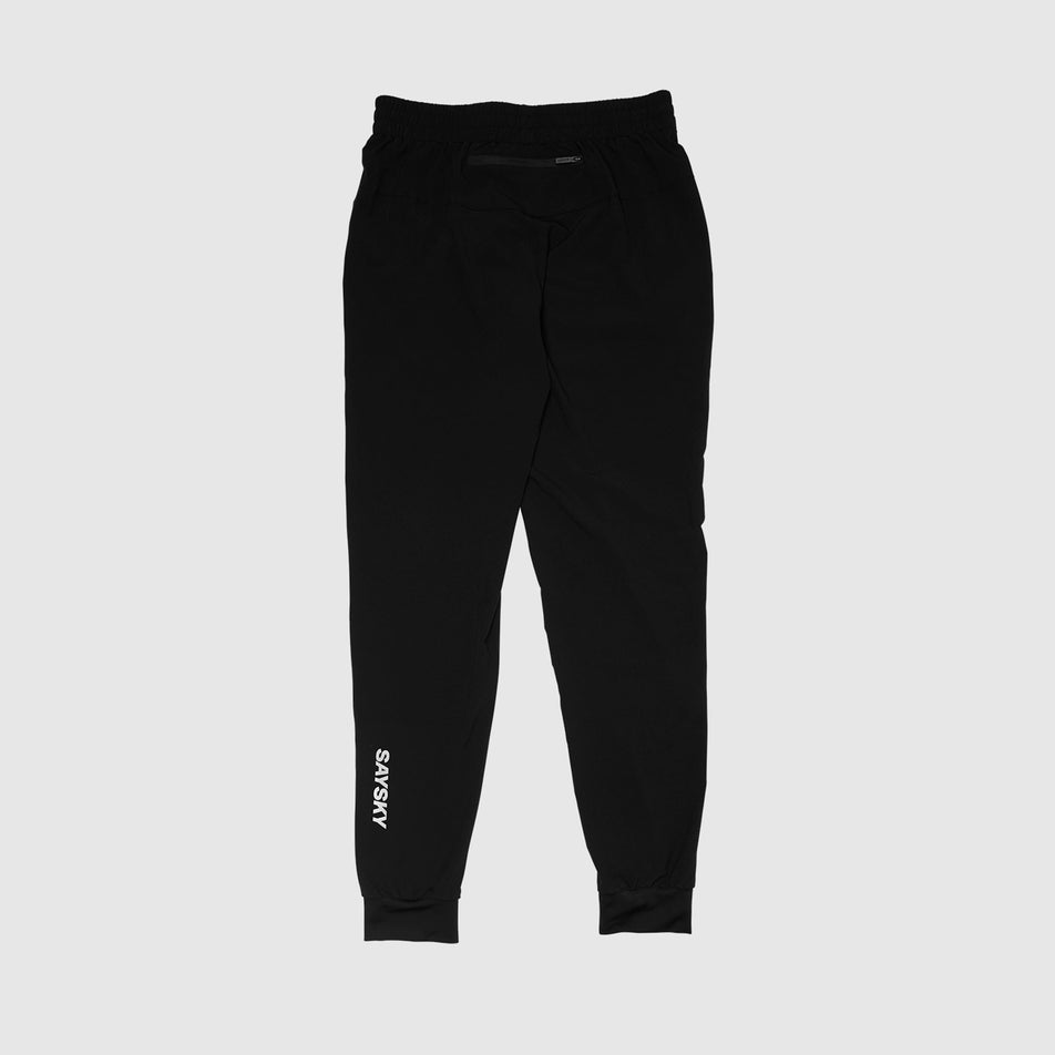 Back view of the SAYSKY Unisex Pace Pants in the Black colourway. (8602035814562)