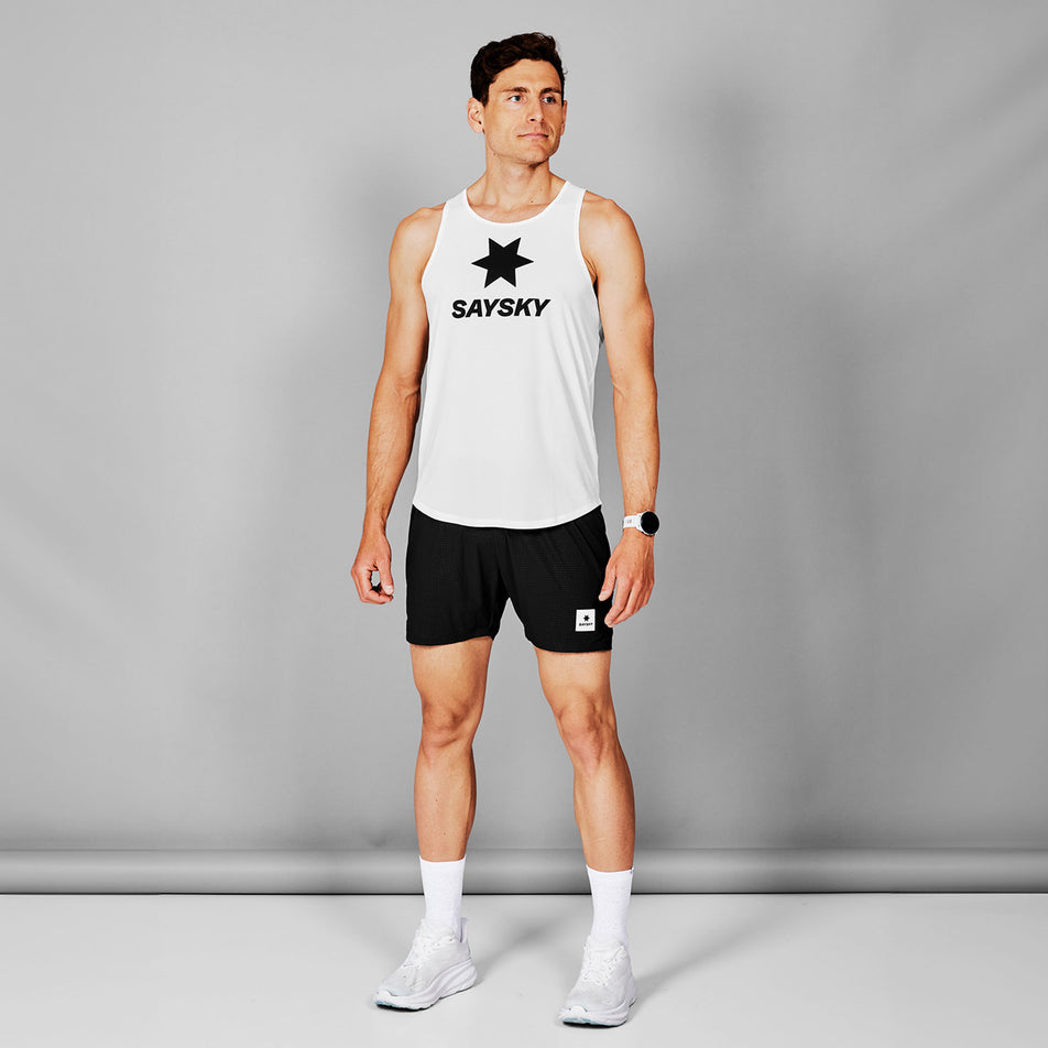 Front view of a model wearing a pair of SAYSKY Men's Flow Shorts 5
