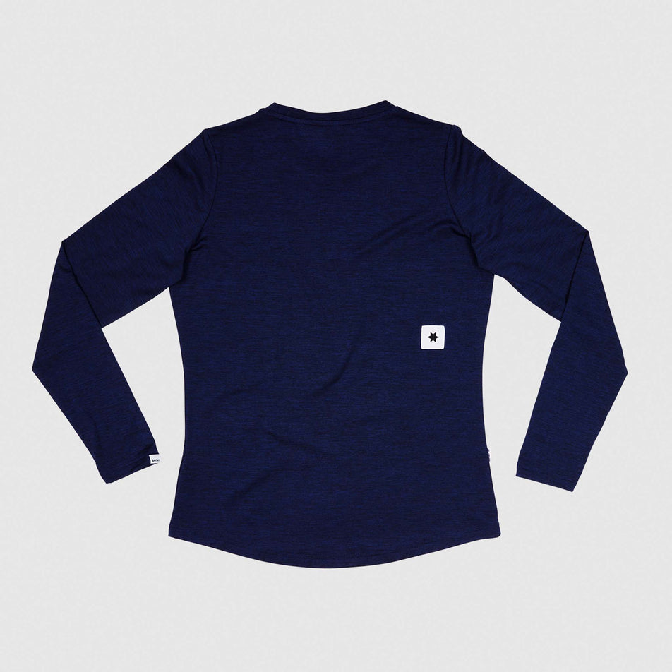 Back view of the SAYSKY Women's Clean Pace Long Sleeve in the Blue colourway. (8731654062242)