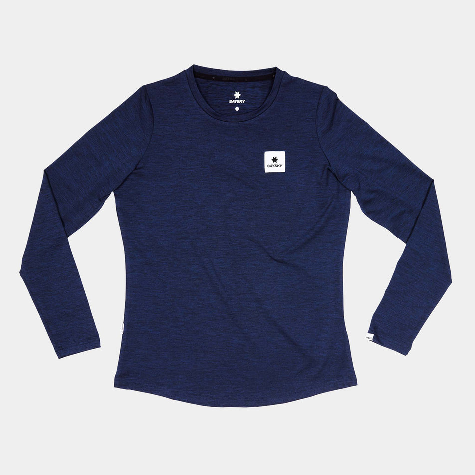 Front view of the SAYSKY Women's Clean Pace Long Sleeve in the Blue colourway. (8731654062242)