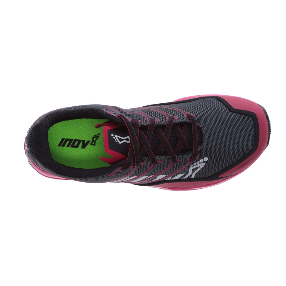 Upper view of women's inov-8 x-talon ultra 260 v2 running shoes in pink (7606083551394)