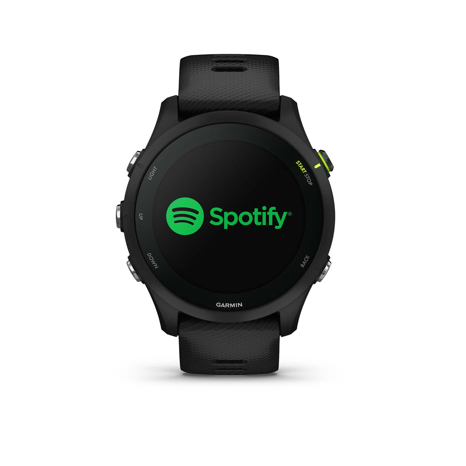 Spotify screen on Garmin Forerunner 255 Music Smartwatch in Black (7528493154466)