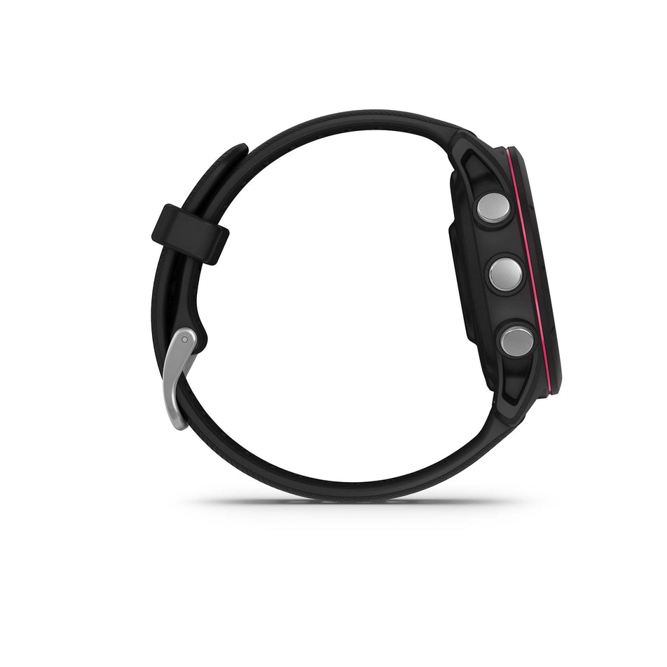 Side view of Garmin Forerunner 255S Music Smartwatch in Black (7528498331810)