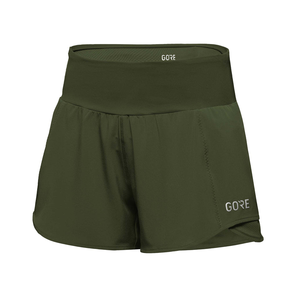 Front angled view of women's gore wear r5 light shorts (7239293501602)