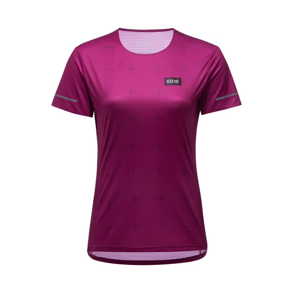 Front view of Gore Wear Women's Contest Daily Running Tee in purple. (7763479494818)